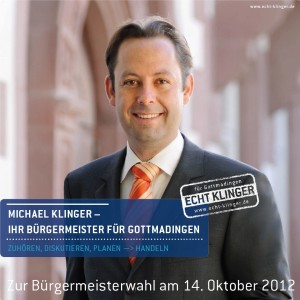 Titelbild Wahlprospekt: MICHAEL KLINGER - IHR BÜRGERMEISTER FÜR GOTTMADINGEN
